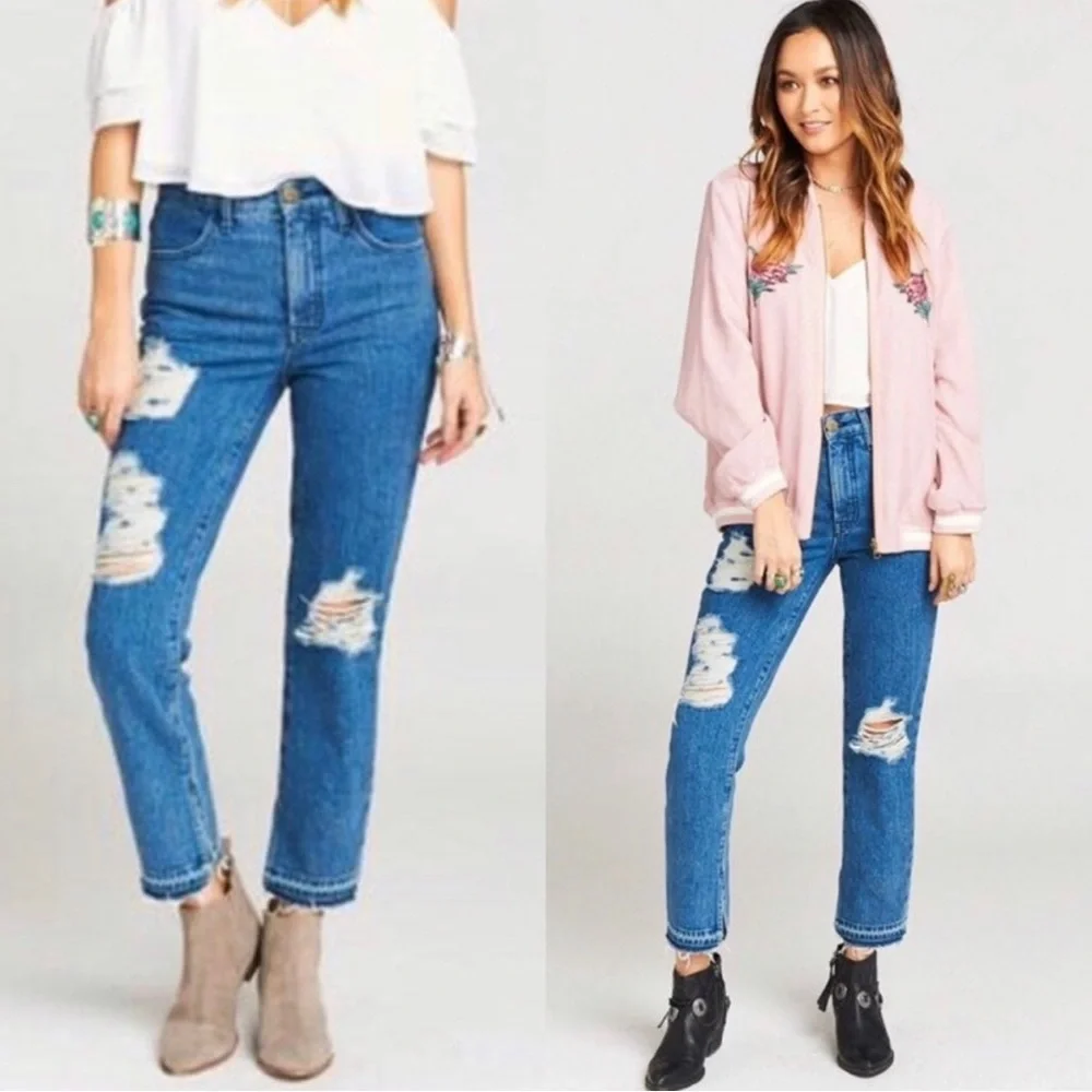Show Me Your Mumu Brooklyn High Waist Jeans‎ Sapphire Wash Denim